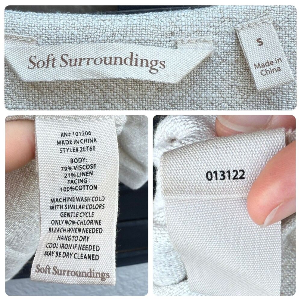 Soft Surroundings Linen Blend Single Button Front Jacket in Natural | Small - Picture 4 of 4